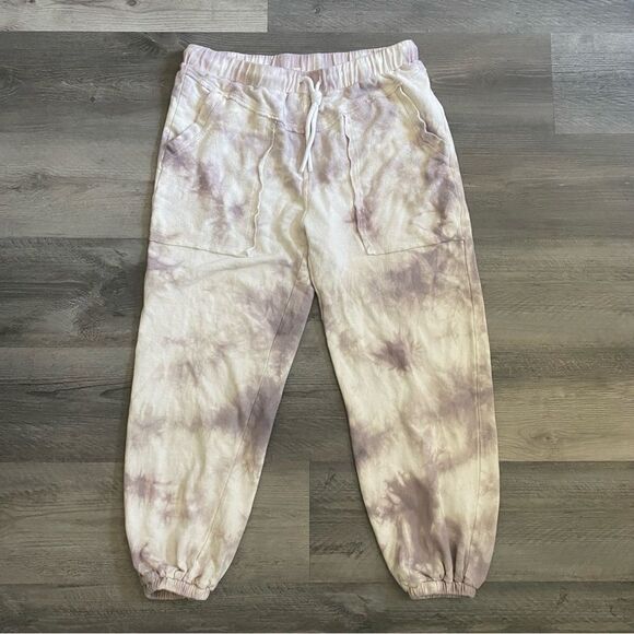 POL Tie Dye Jogger Pants Athleisure Purple White Medium Comfy - Picture 2 of 11